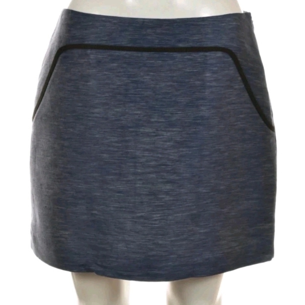 Hanii Y Mini Linen Mini Skirt Blue Sz 42. MSRP:$355
